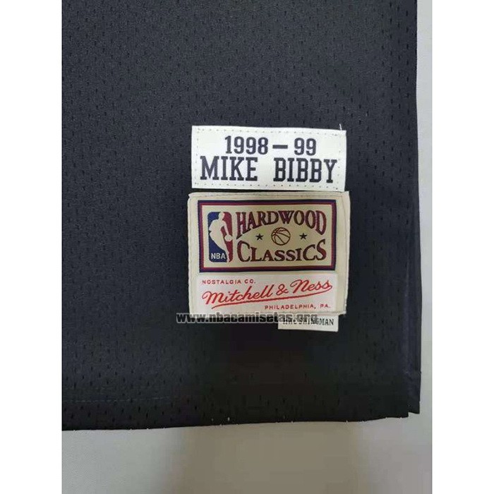 Camiseta Memphis Grizzlies Mike Bibby NO 10 Mitchell & Ness 1998-99 Negro
